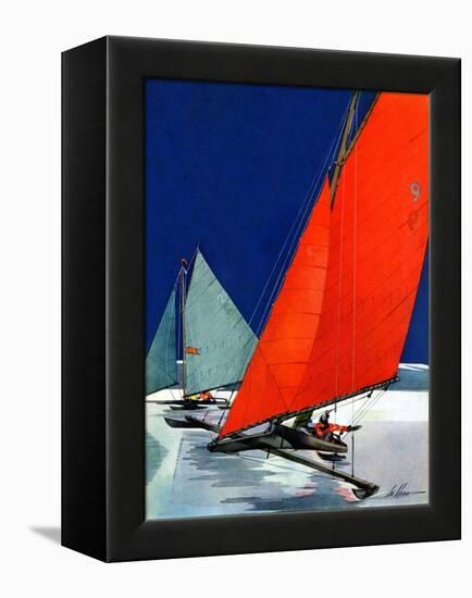 "Iceboats Racing,"February 18, 1939-Ski Weld-Framed Premier Image Canvas