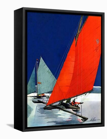 "Iceboats Racing,"February 18, 1939-Ski Weld-Framed Premier Image Canvas