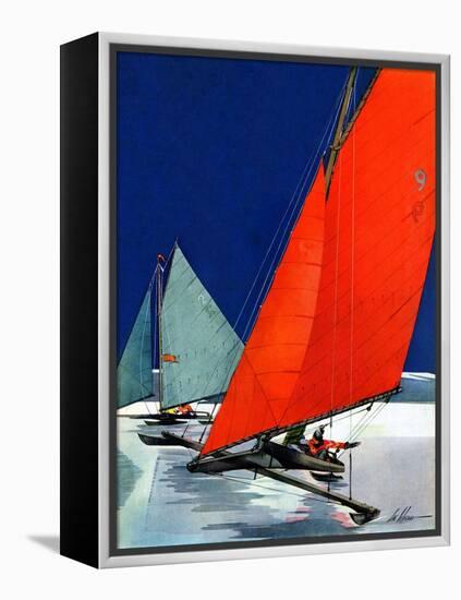 "Iceboats Racing,"February 18, 1939-Ski Weld-Framed Premier Image Canvas