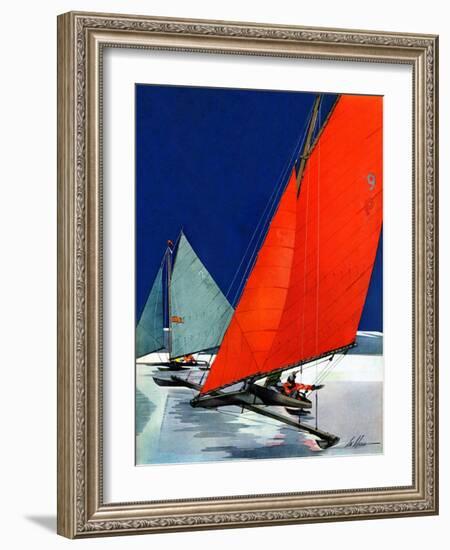 "Iceboats Racing,"February 18, 1939-Ski Weld-Framed Giclee Print