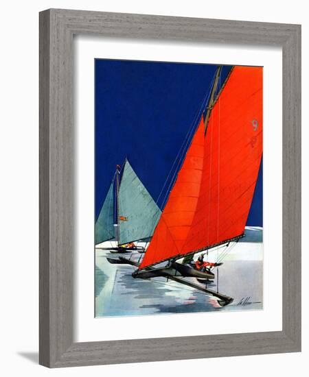 "Iceboats Racing,"February 18, 1939-Ski Weld-Framed Giclee Print