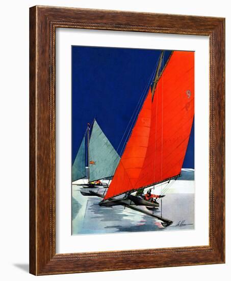 "Iceboats Racing,"February 18, 1939-Ski Weld-Framed Giclee Print