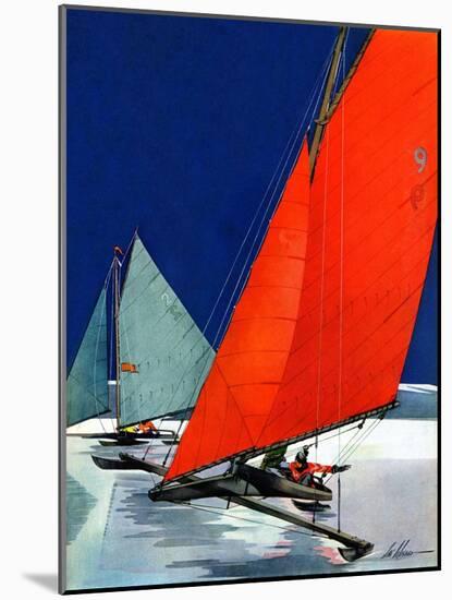 "Iceboats Racing,"February 18, 1939-Ski Weld-Mounted Giclee Print
