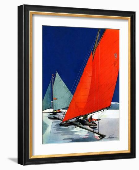 "Iceboats Racing,"February 18, 1939-Ski Weld-Framed Giclee Print