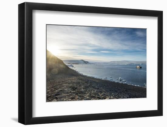 Icebreaker anchoring on Paulet Island, Antarctica, Polar Regions-Michael Runkel-Framed Photographic Print