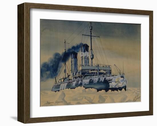 Icebreaker Krasin Among Ice Floes in the Barents Sea, 1932-null-Framed Giclee Print