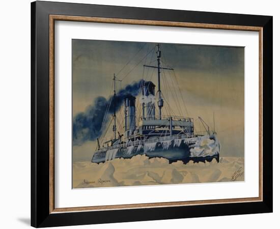 Icebreaker Krasin Among Ice Floes in the Barents Sea, 1932-null-Framed Giclee Print