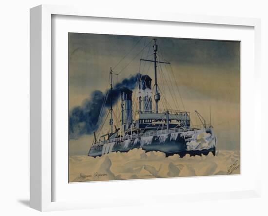 Icebreaker Krasin Among Ice Floes in the Barents Sea, 1932-null-Framed Giclee Print