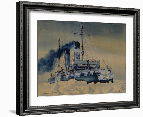 Icebreaker Krasin Among Ice Floes in the Barents Sea, 1932-null-Framed Giclee Print