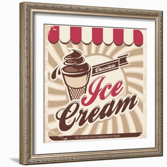 Icecram Retro Poster-Lukeruk-Framed Art Print