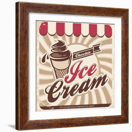 Icecram Retro Poster-Lukeruk-Framed Art Print