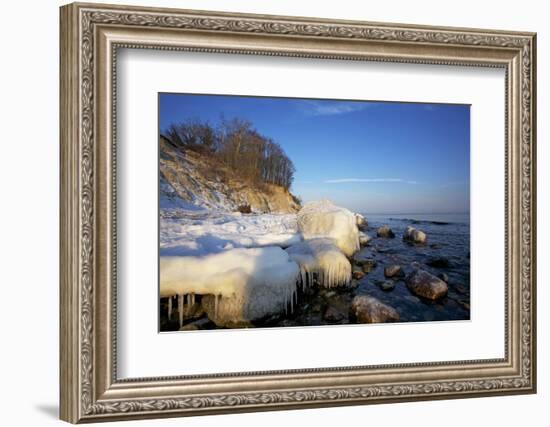 Iced Up Brodten Shore Near TravemŸnde in the Morning Light-Uwe Steffens-Framed Photographic Print