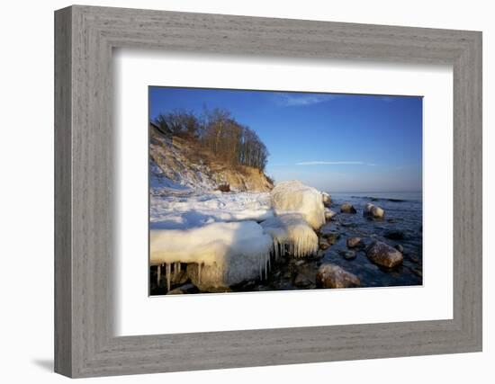 Iced Up Brodten Shore Near TravemŸnde in the Morning Light-Uwe Steffens-Framed Photographic Print