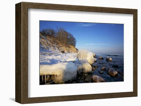 Iced Up Brodten Shore Near TravemŸnde in the Morning Light-Uwe Steffens-Framed Photographic Print