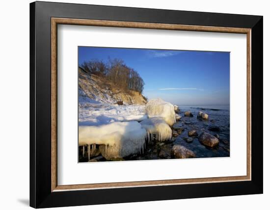 Iced Up Brodten Shore Near TravemŸnde in the Morning Light-Uwe Steffens-Framed Photographic Print