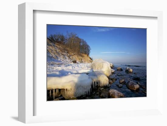 Iced Up Brodten Shore Near TravemŸnde in the Morning Light-Uwe Steffens-Framed Photographic Print