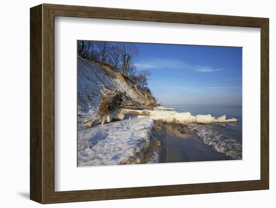 Iced Up Brodtener Ufer (Steep Coast) Near TravemŸnde in the Morning Light-Uwe Steffens-Framed Photographic Print