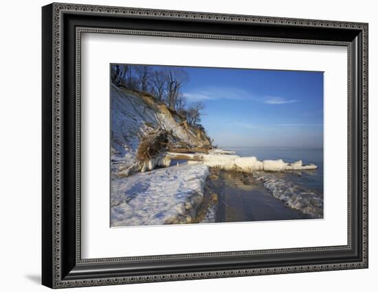 Iced Up Brodtener Ufer (Steep Coast) Near TravemŸnde in the Morning Light-Uwe Steffens-Framed Photographic Print