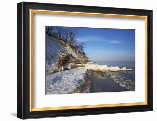 Iced Up Brodtener Ufer (Steep Coast) Near TravemŸnde in the Morning Light-Uwe Steffens-Framed Photographic Print