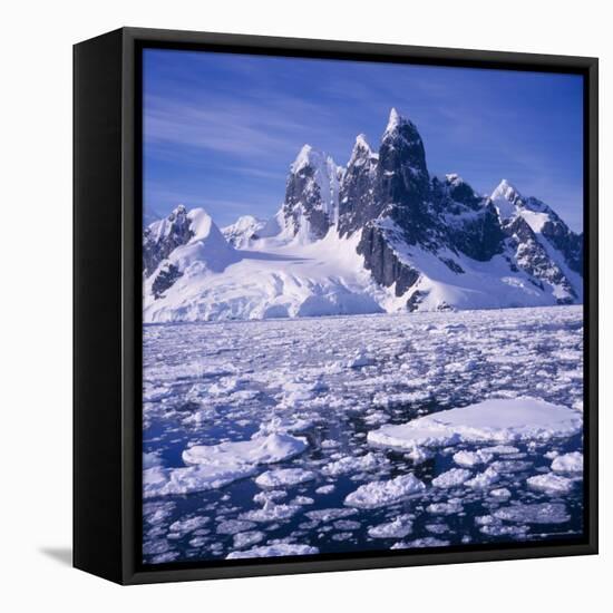 Iceflow off the Rugged West Coast of the Antartic Peninsula, Antarctica-Geoff Renner-Framed Premier Image Canvas