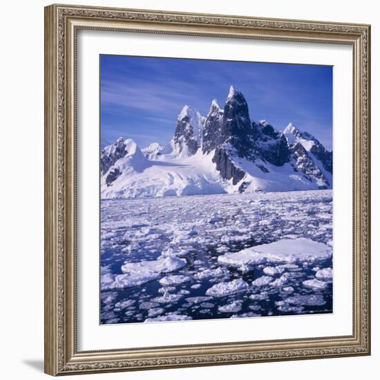 Iceflow off the Rugged West Coast of the Antartic Peninsula, Antarctica-Geoff Renner-Framed Photographic Print