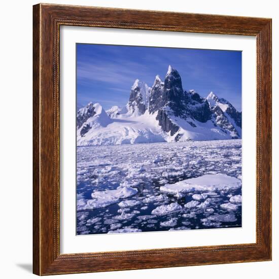 Iceflow off the Rugged West Coast of the Antartic Peninsula, Antarctica-Geoff Renner-Framed Photographic Print
