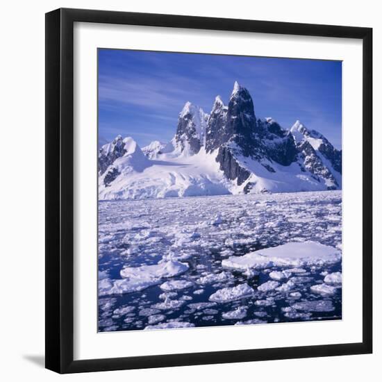 Iceflow off the Rugged West Coast of the Antartic Peninsula, Antarctica-Geoff Renner-Framed Photographic Print