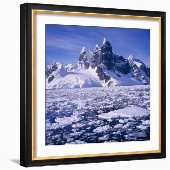 Iceflow off the Rugged West Coast of the Antartic Peninsula, Antarctica-Geoff Renner-Framed Photographic Print