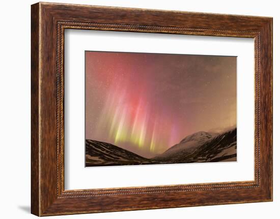 Iceland, Akureyri. Northern Lights glowing.-Ellen Goff-Framed Photographic Print