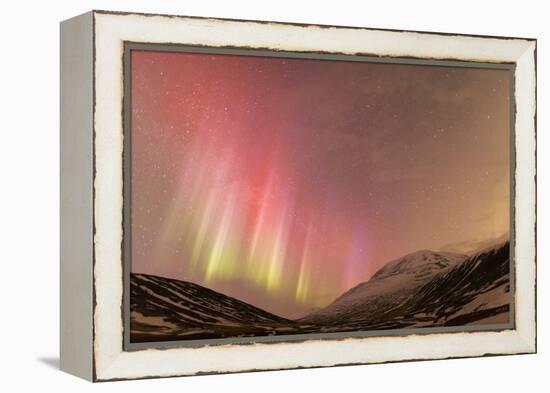 Iceland, Akureyri. Northern Lights glowing.-Ellen Goff-Framed Premier Image Canvas