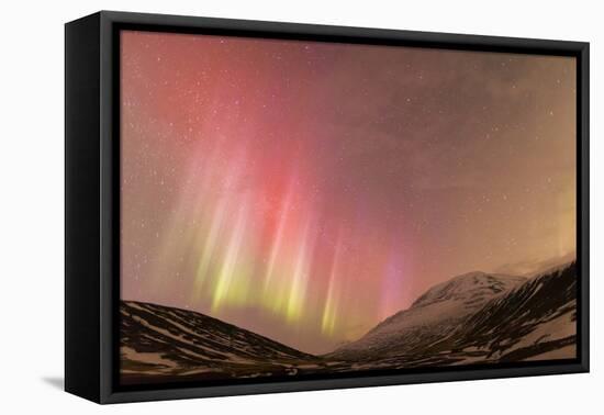 Iceland, Akureyri. Northern Lights glowing.-Ellen Goff-Framed Premier Image Canvas