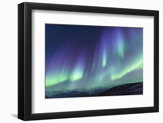 Iceland, Akureyri. Northern Lights glowing.-Ellen Goff-Framed Photographic Print