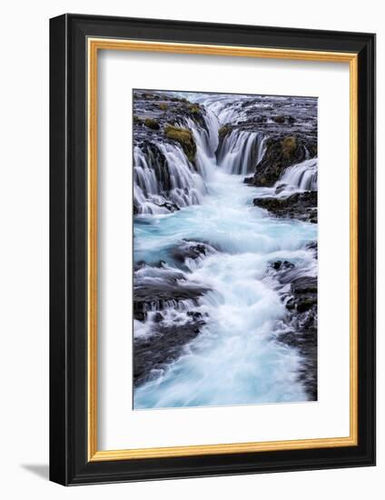 Iceland, Bruarfoss. Waterfalls Flow into River-Jaynes Gallery-Framed Photographic Print