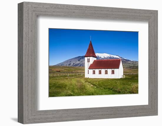 Iceland, Church in Hellnar, Snaefellsnes National Park-Miva Stock-Framed Photographic Print