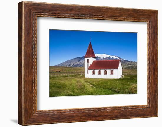 Iceland, Church in Hellnar, Snaefellsnes National Park-Miva Stock-Framed Photographic Print