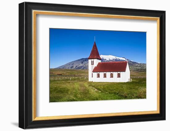 Iceland, Church in Hellnar, Snaefellsnes National Park-Miva Stock-Framed Photographic Print