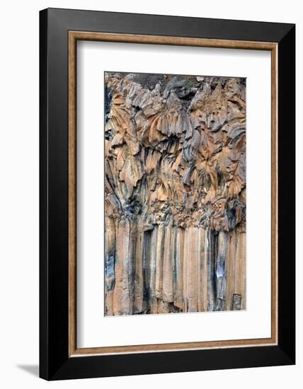 Iceland. Columnar basalt designs along the Skjalfandafljot River in the Bardardalur Valley.-Judith Zimmerman-Framed Photographic Print