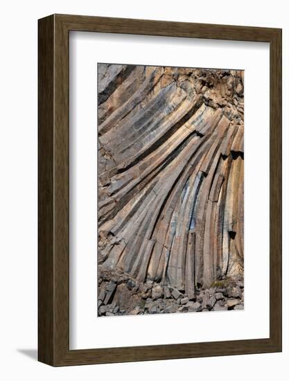 Iceland. Columnar basalt designs along the Skjalfandafljot River in the Bardardalur Valley.-Judith Zimmerman-Framed Photographic Print