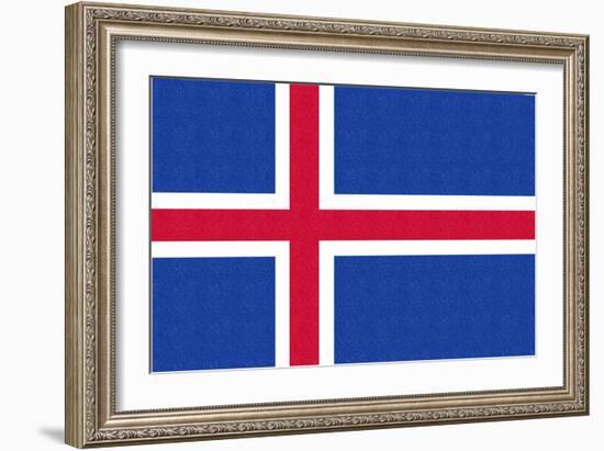 Iceland Country Flag - Letterpress-Lantern Press-Framed Art Print