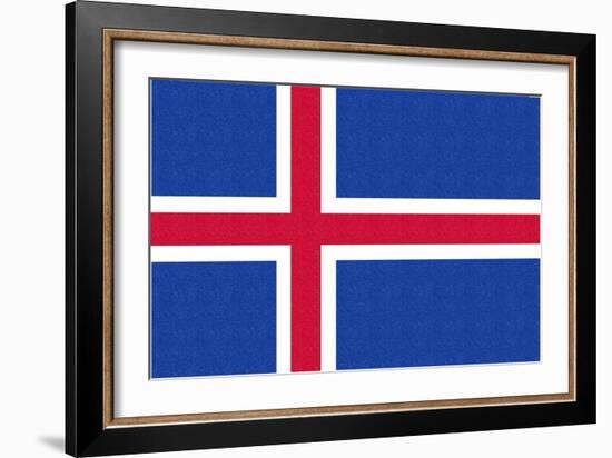 Iceland Country Flag - Letterpress-Lantern Press-Framed Art Print