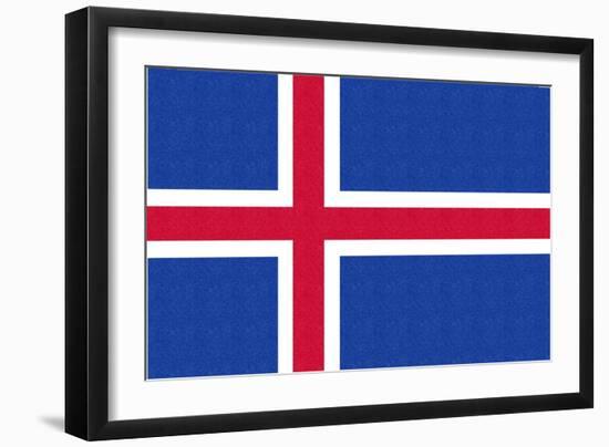 Iceland Country Flag - Letterpress-Lantern Press-Framed Art Print