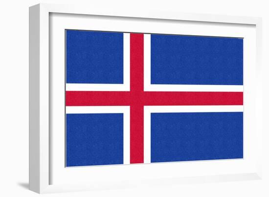 Iceland Country Flag - Letterpress-Lantern Press-Framed Art Print