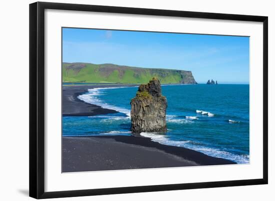 Iceland, Dyrholaey, in the Background the Pointed Rock Needles Reynisdrangar-Catharina Lux-Framed Photographic Print