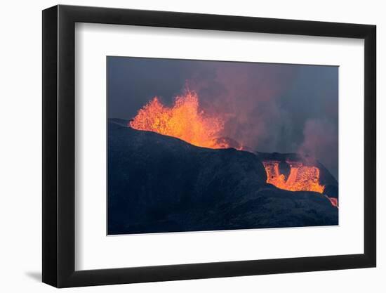 Iceland. Eruption of Fagradalsfjall Volcano.-Judith Zimmerman-Framed Photographic Print