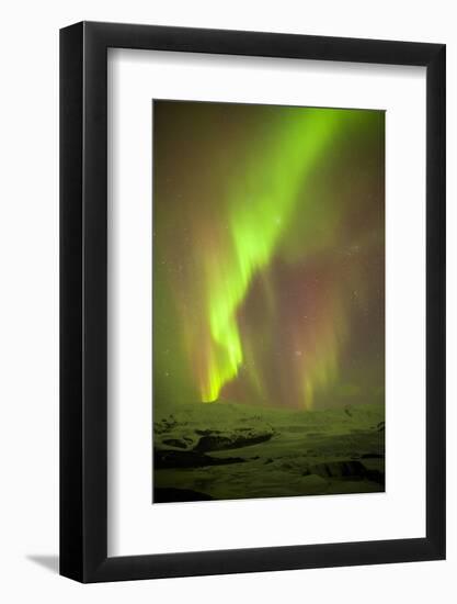 Iceland, Fjallsarlon. the Northern Lights Appearing in the Sky at Fjallsarlonll.-Katie Garrod-Framed Photographic Print