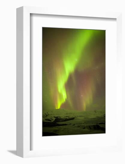 Iceland, Fjallsarlon. the Northern Lights Appearing in the Sky at Fjallsarlonll.-Katie Garrod-Framed Photographic Print