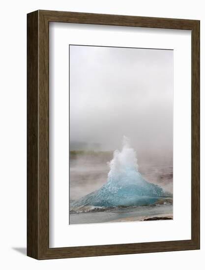 Iceland, Golden Circle, Strokkur Geyser. The Strokkur Geyser erupts with much steam.-Ellen Goff-Framed Photographic Print