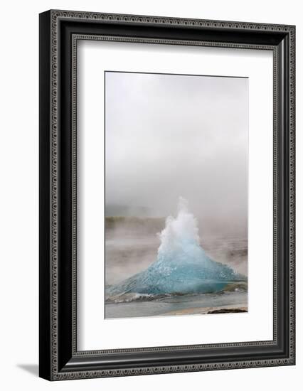 Iceland, Golden Circle, Strokkur Geyser. The Strokkur Geyser erupts with much steam.-Ellen Goff-Framed Photographic Print