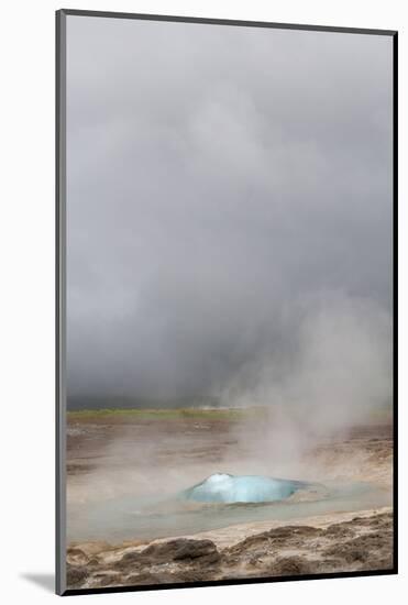 Iceland, Golden Circle. The Strokkur Geyser erupts with much steam.-Ellen Goff-Mounted Photographic Print