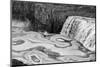 Iceland. Ice designs and Dettifoss, Jokulsa a Fjollum River, Vatnajokull National Park.-Judith Zimmerman-Mounted Photographic Print